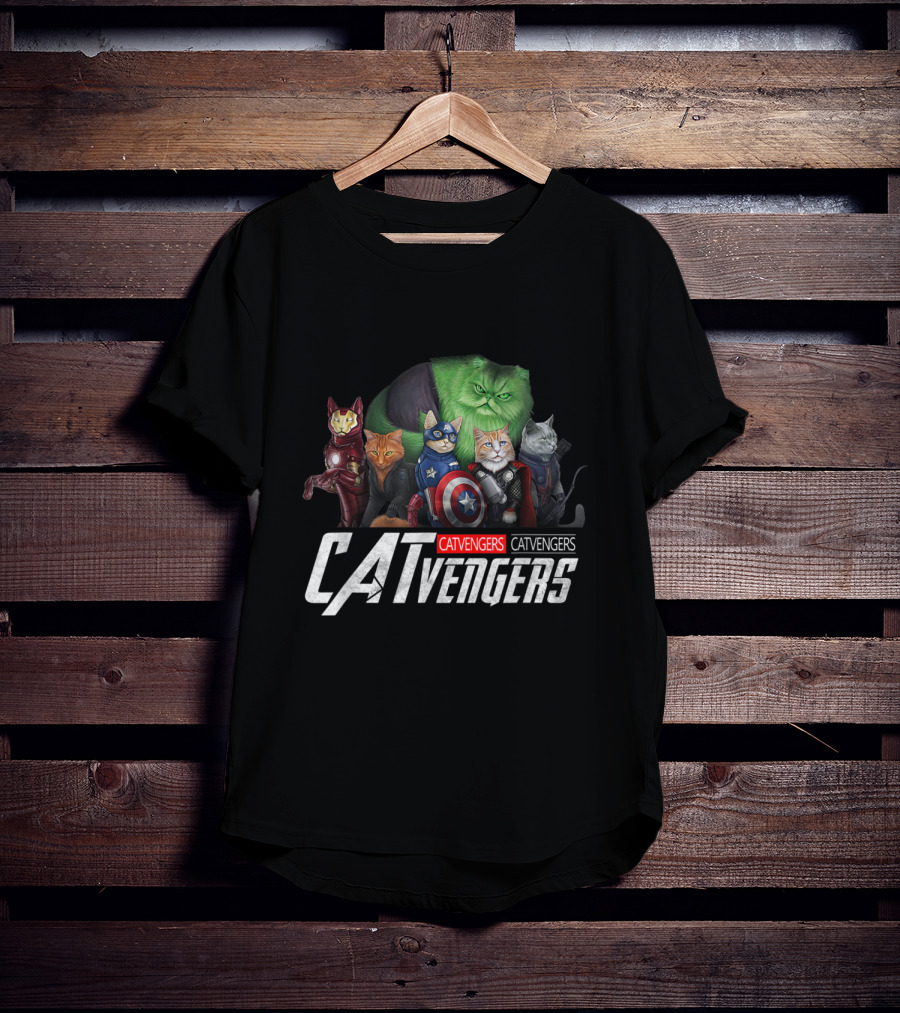 Funny Cat Lover Catvengers Avengers Parody Tees Men Kids Fans T-Shirt