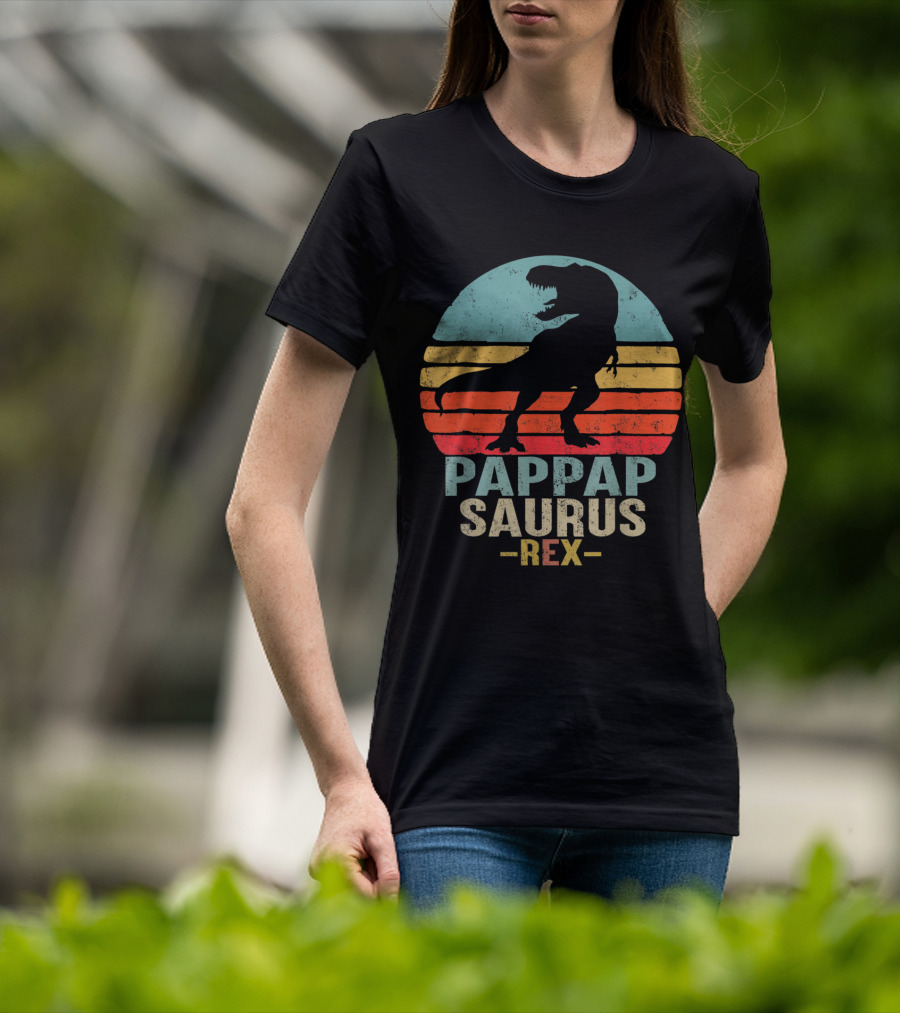 Pappapsaurus Rex T-Rex Dinosaur Retro Vintage T-Shirt