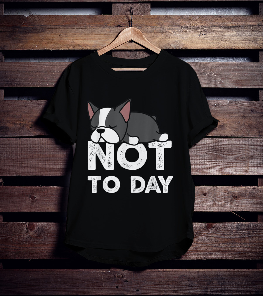 Nope Not Today Lazy Boston Terrier Not To Day T-Shirt