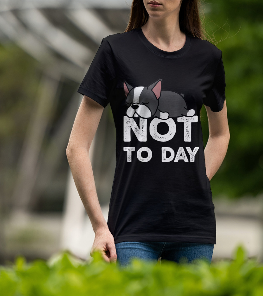 Nope Not Today Lazy Boston Terrier Not To Day T-Shirt