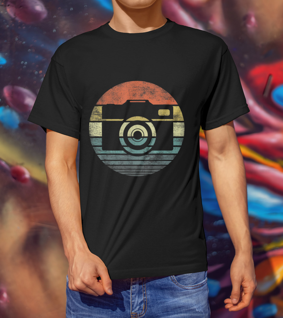 Photographer Vintage Sunset Camera Retro Photography T-Shirt
