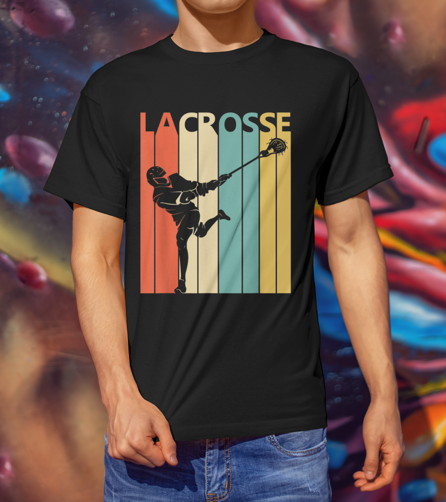Vintage Lacrosse Retro Stripes T-Shirt