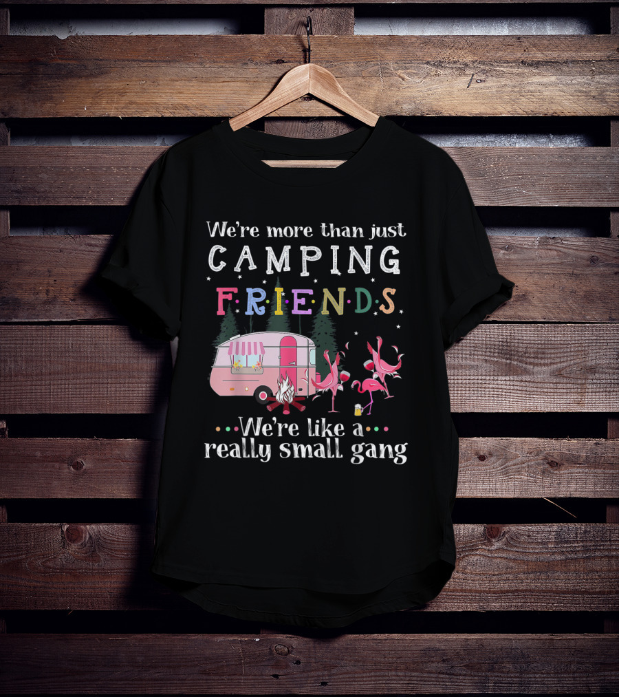 We're More Than Just Camping Friends Flamingo Like A Really Small Gang T-Shirt