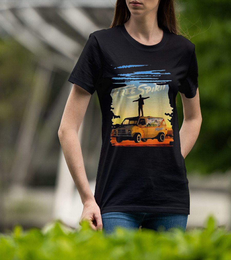 Free Spirit Khalid Van Silhouette On Sunset Background T-Shirt