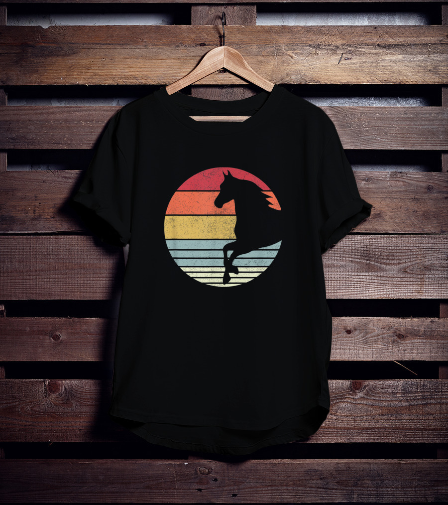 Vintage Riding Horses Retro Sunset T-Shirt