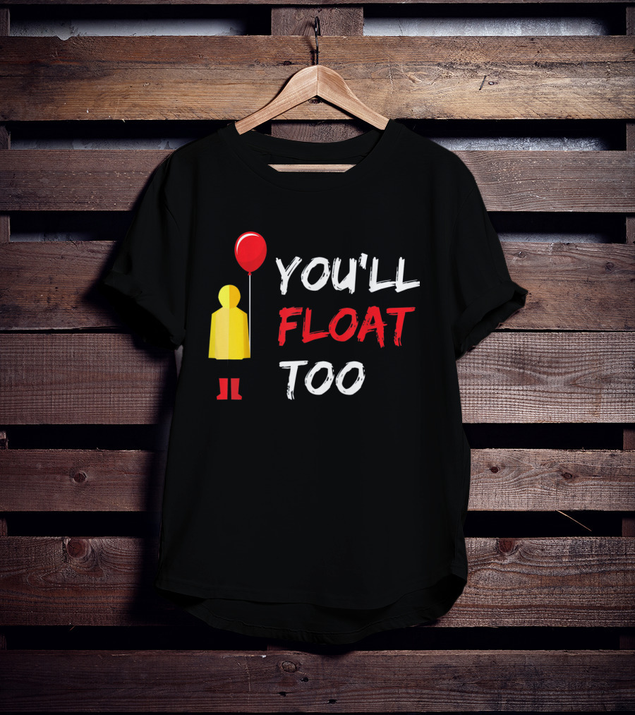You'll Float Too Red Balloon Yellow Raincoat T-Shirt