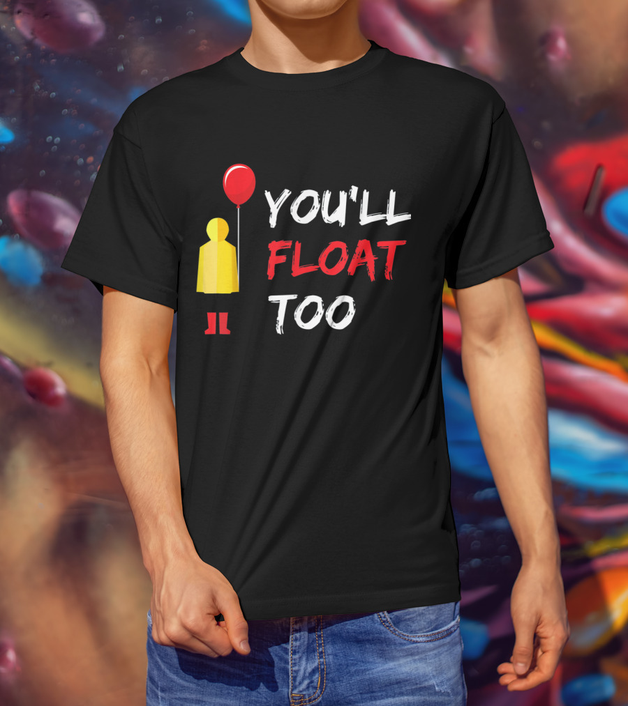 You'll Float Too Red Balloon Yellow Raincoat T-Shirt
