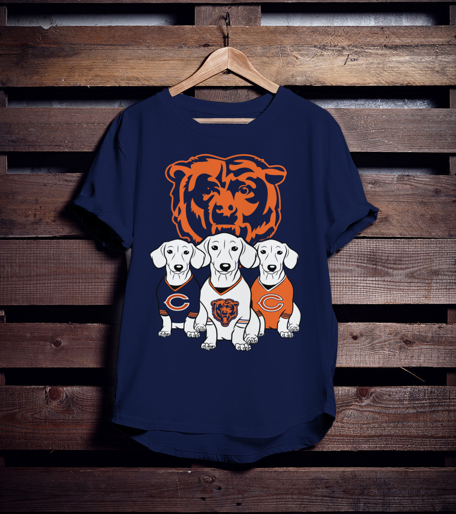 Chicago Bears Pet Lover Dachshund Dogs Football T-Shirt