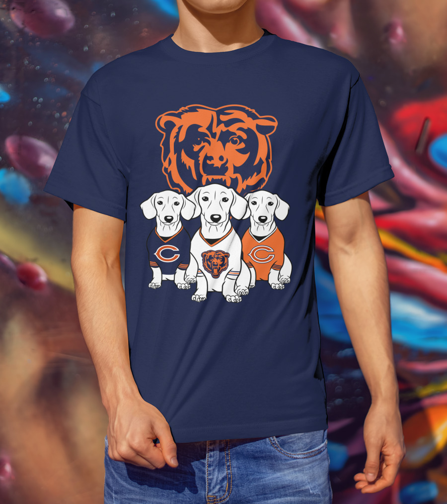 Chicago Bears Pet Lover Dachshund Dogs Football T-Shirt