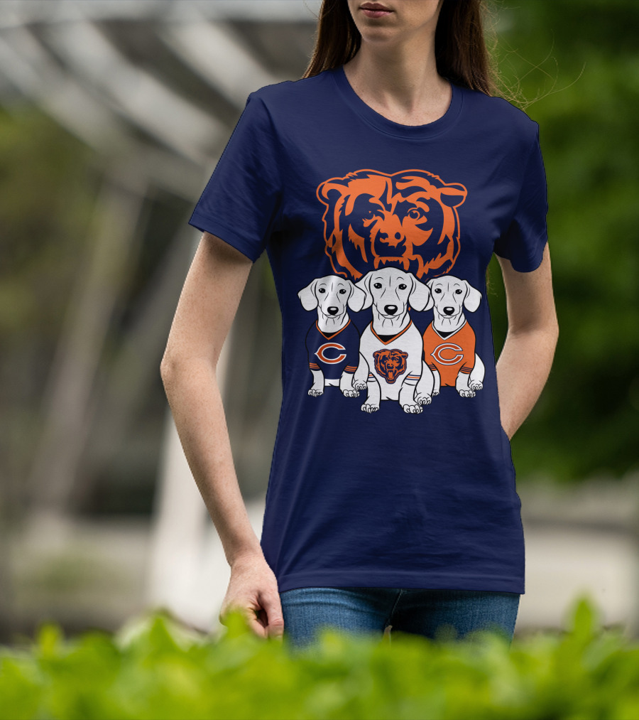 Chicago Bears Pet Lover Dachshund Dogs Football T-Shirt
