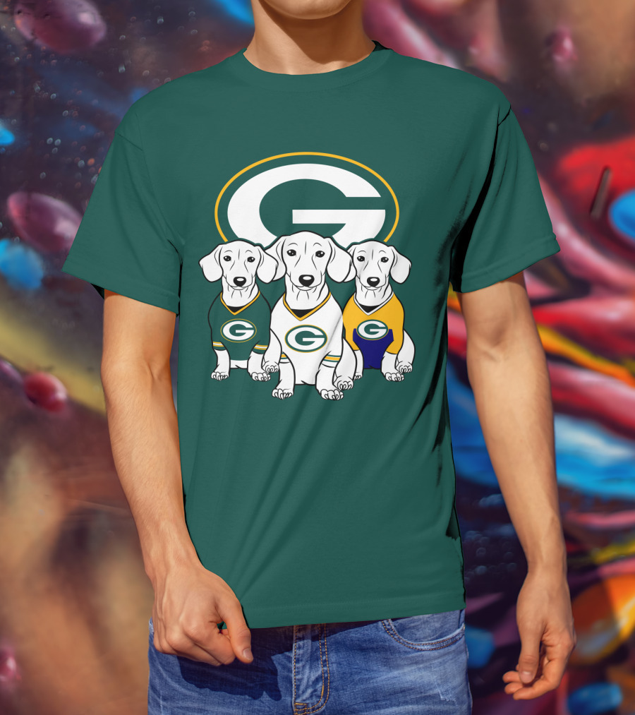 Green Bay Packers Pet Lover Dachshund Dogs Football T-Shirt