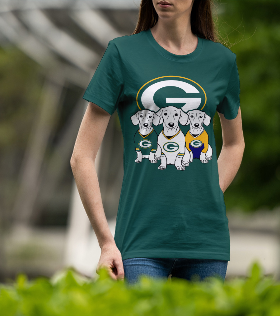 Green Bay Packers Pet Lover Dachshund Dogs Football T-Shirt