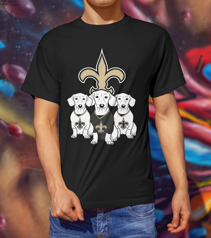 New Orleans Saints Dachshund Dogs Football T-Shirt