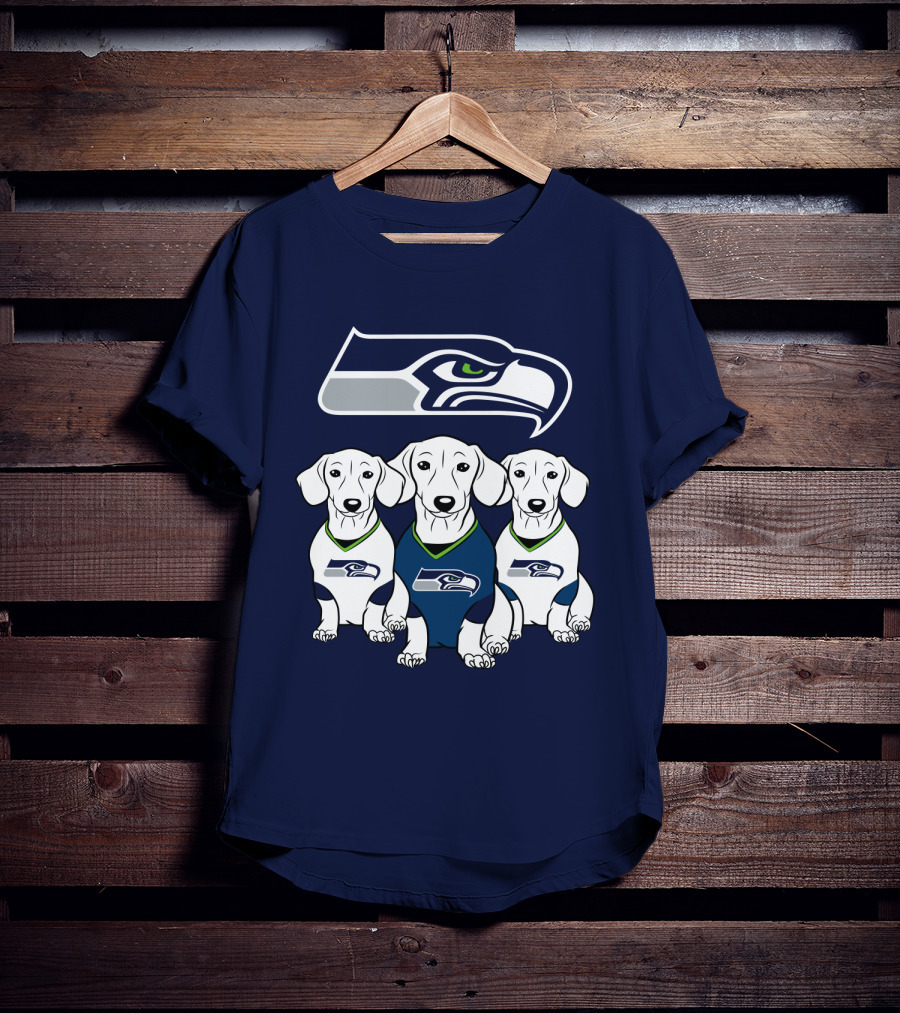 Seattle Seahawks Dachshund Dogs Football T-Shirt