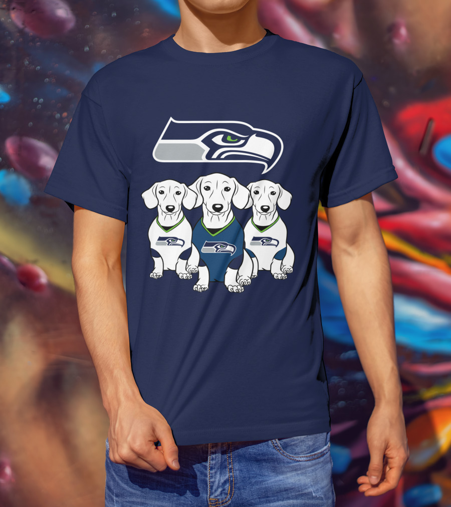 Seattle Seahawks Dachshund Dogs Football T-Shirt