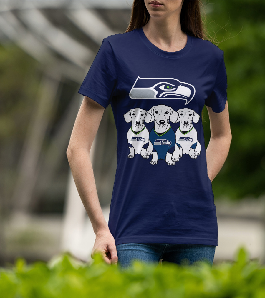 Seattle Seahawks Dachshund Dogs Football T-Shirt