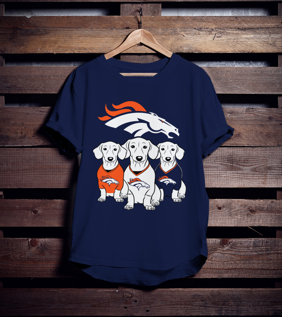 Denver Broncos Dachshunds Trio T-Shirt