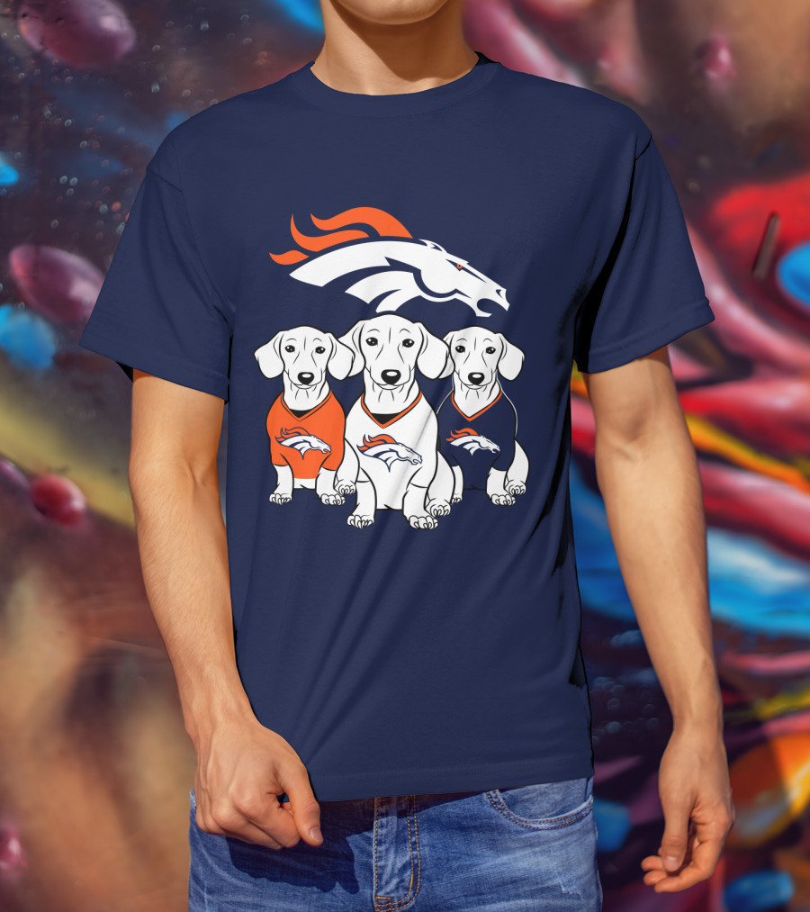 Denver Broncos Dachshunds Trio T-Shirt