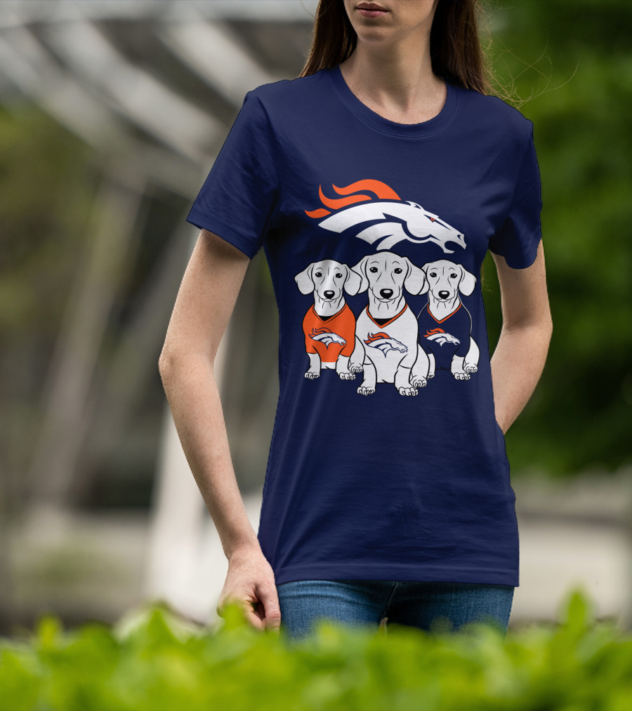 Denver Broncos Dachshunds Trio T-Shirt