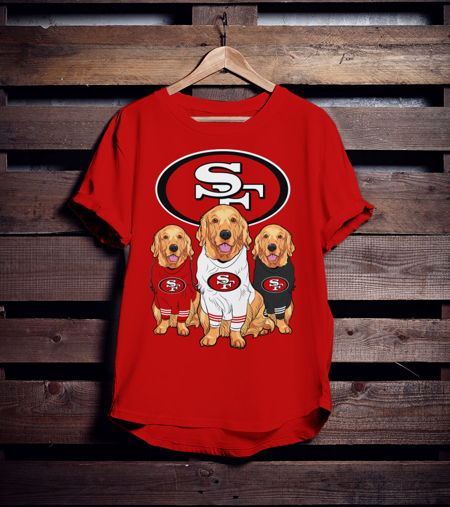 San Francisco 49ers NFL Golden Retriever Dogs Team T-Shirt