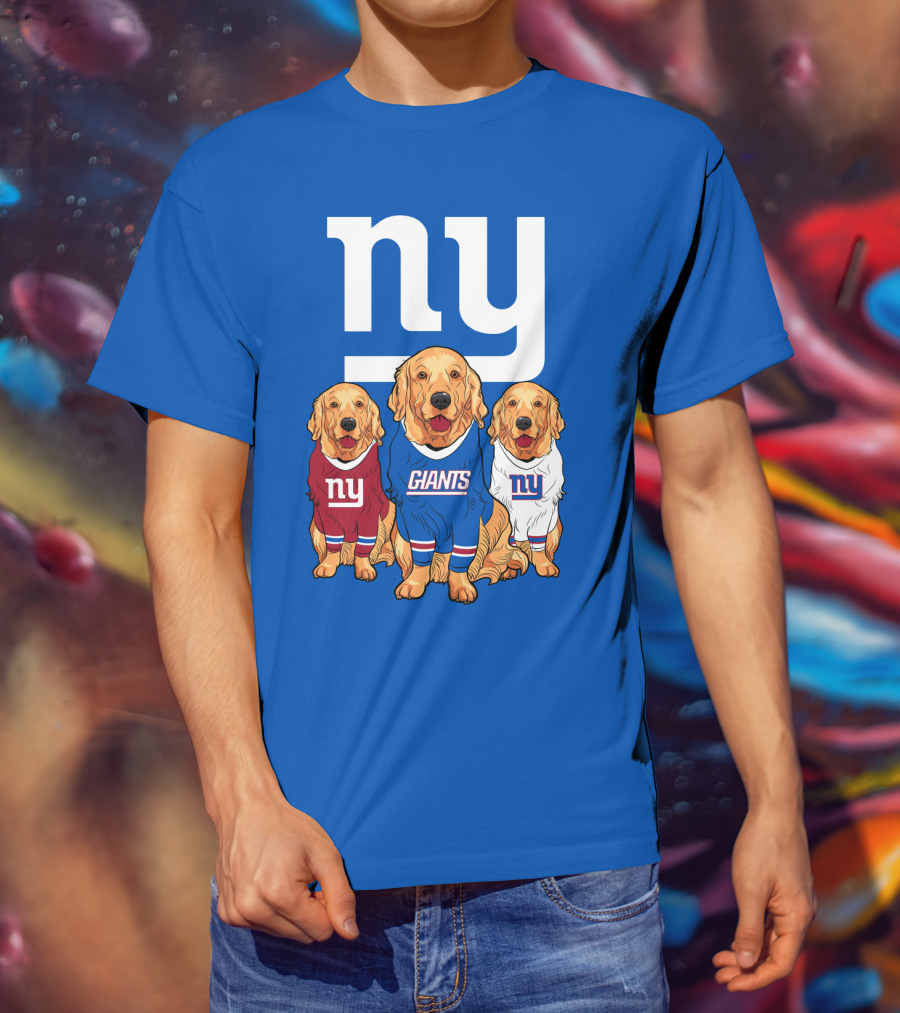 New York Giants Ny Giants Golden Retrievers T-Shirt