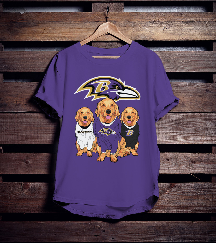 Baltimore Ravens Golden Retrievers T-Shirt