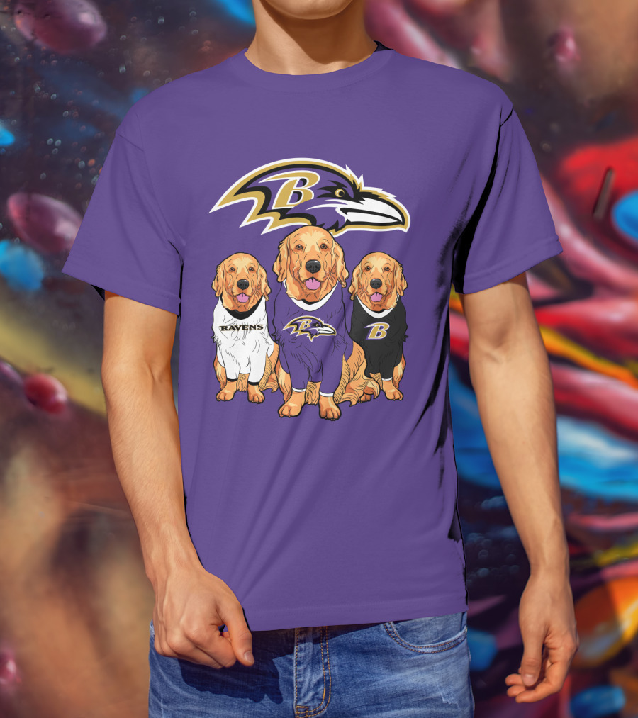 Baltimore Ravens Golden Retrievers T-Shirt