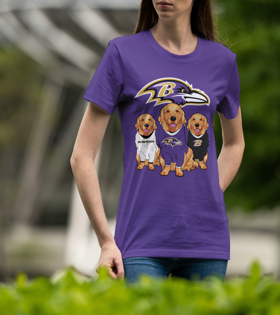 Baltimore Ravens Golden Retrievers T-Shirt