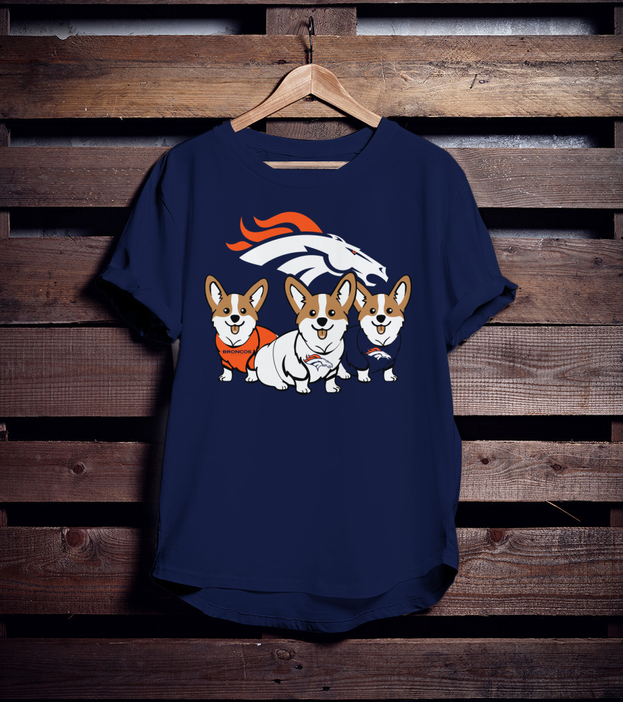 Denver Broncos Corgi Trio T-Shirt