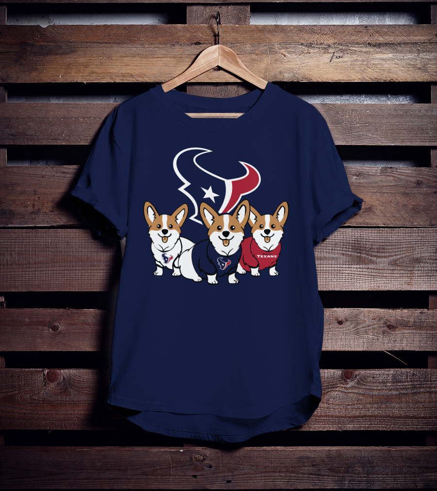 Houston Texans Corgi Trio T-Shirt