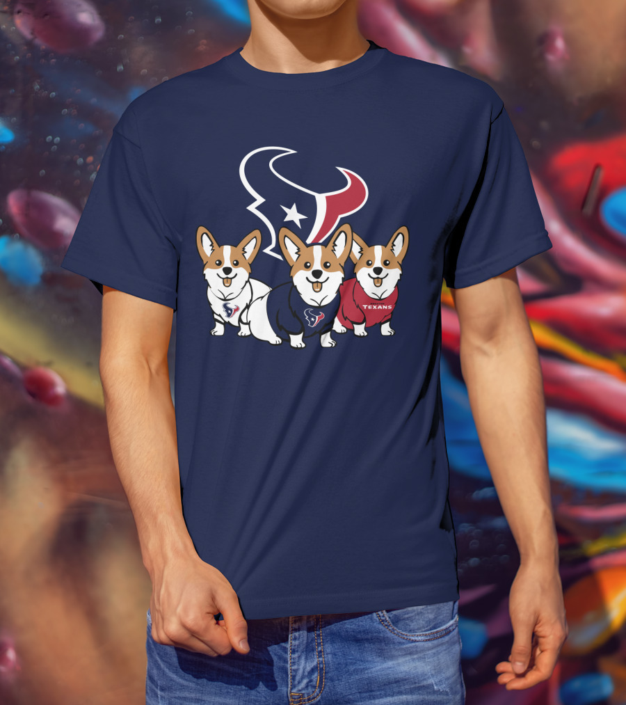 Houston Texans Corgi Trio T-Shirt