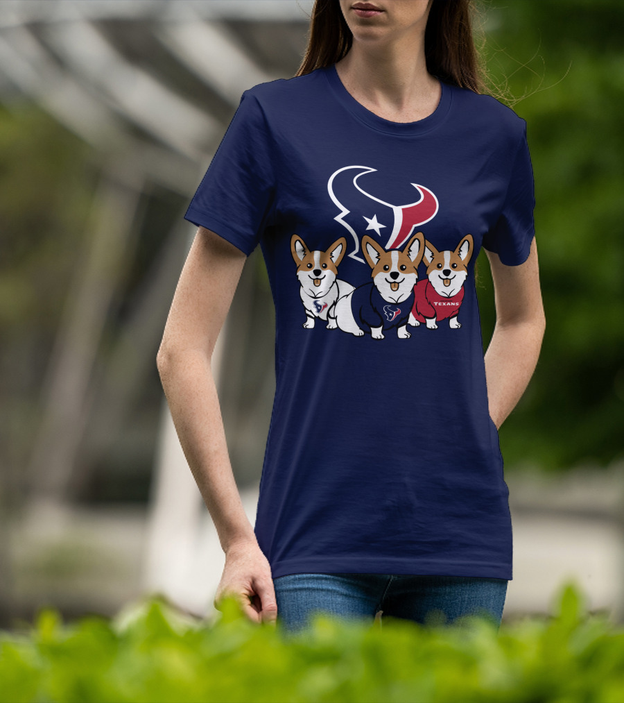 Houston Texans Corgi Trio T-Shirt