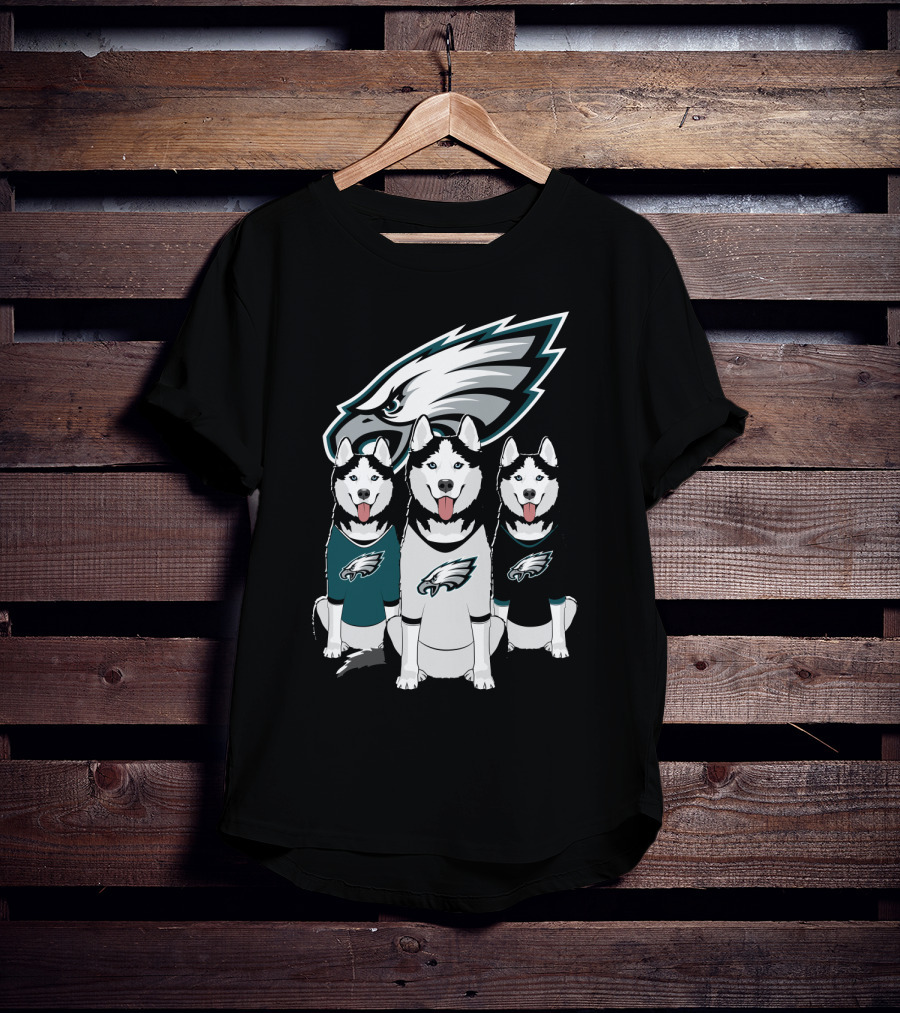 Philadelphia Eagles Husky Dogs T-Shirt