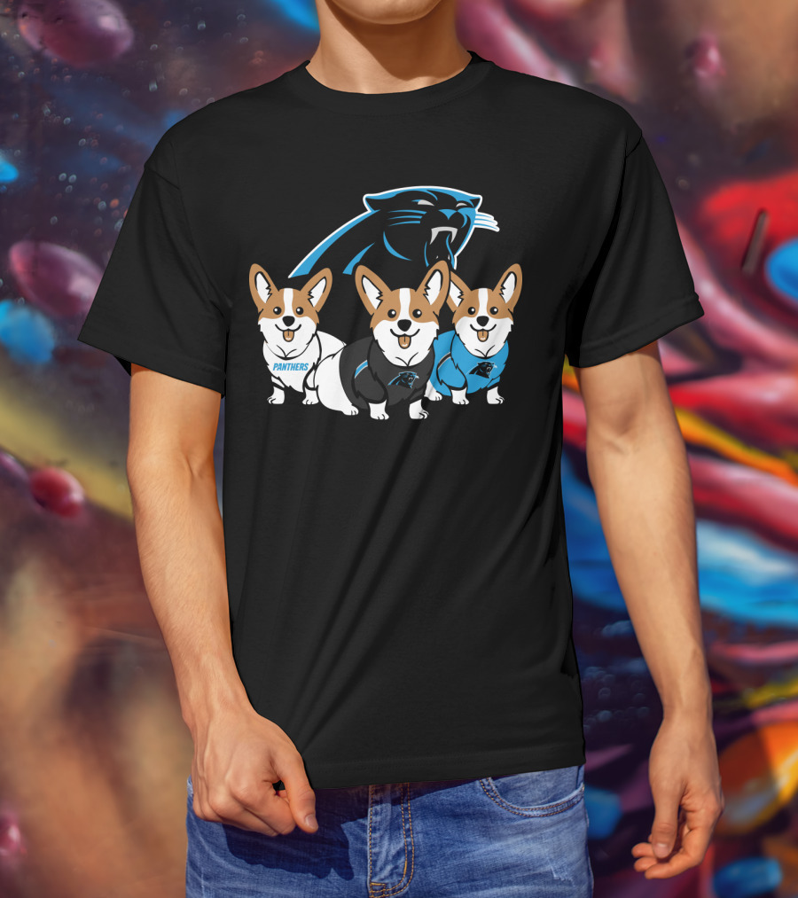 Carolina Panthers Corgi T-Shirt