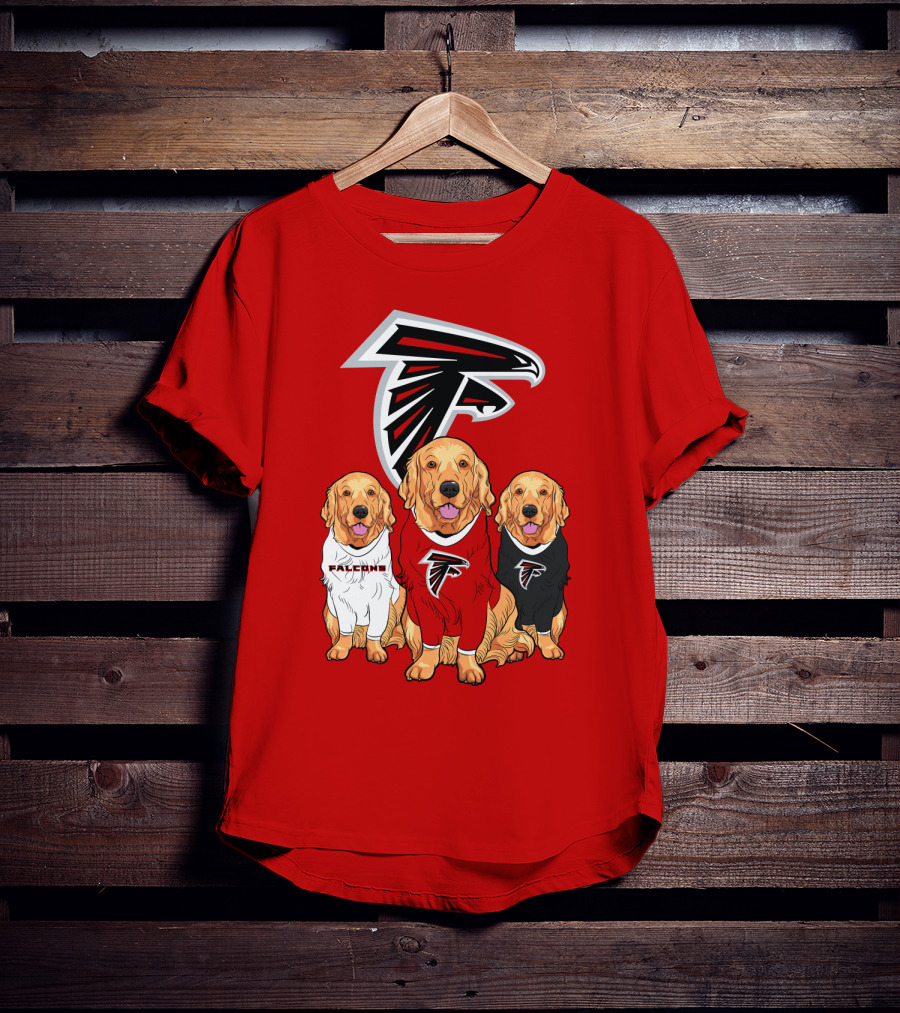 Atlanta Falcons Golden Retrievers Dogs T-Shirt