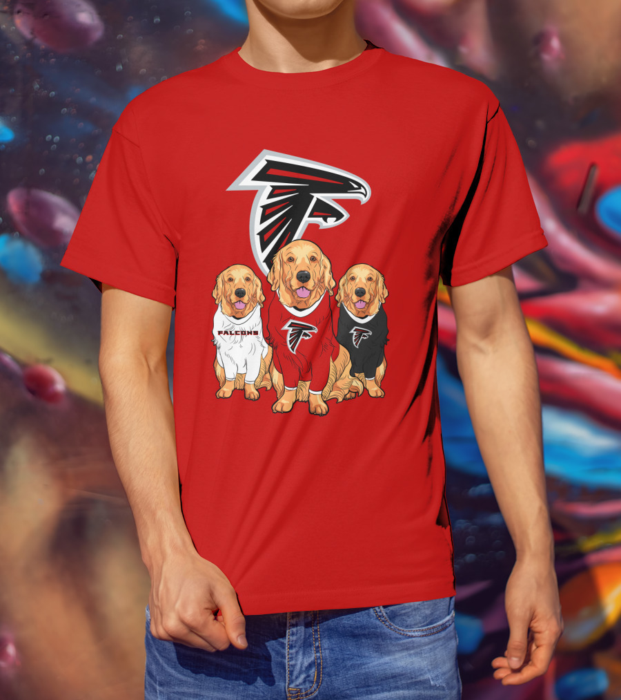 Atlanta Falcons Golden Retrievers Dogs T-Shirt