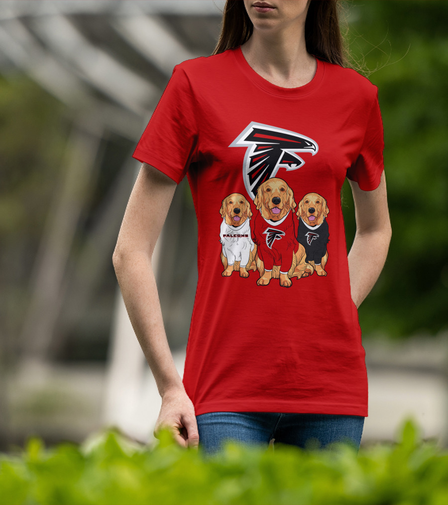 Atlanta Falcons Golden Retrievers Dogs T-Shirt
