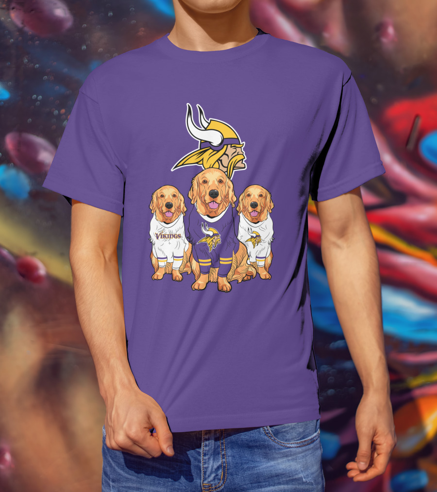 Minnesota Vikings Golden Retrievers T-Shirt