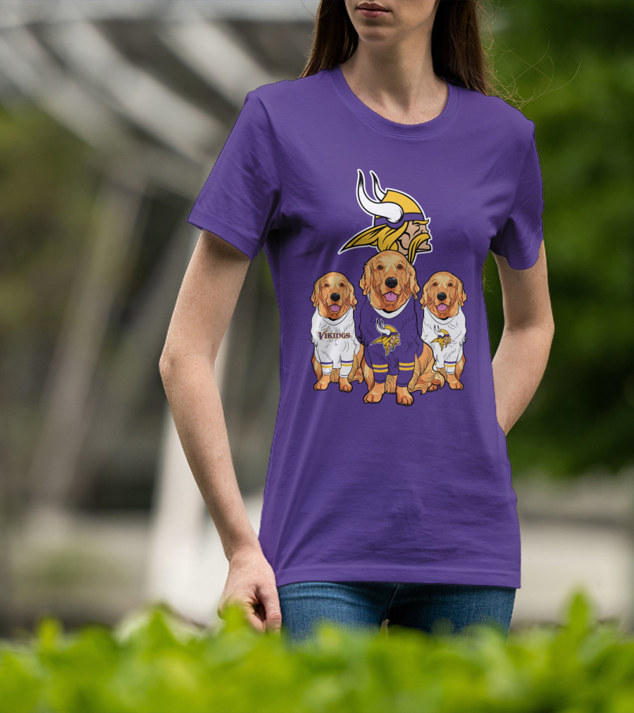 Minnesota Vikings Golden Retrievers T-Shirt