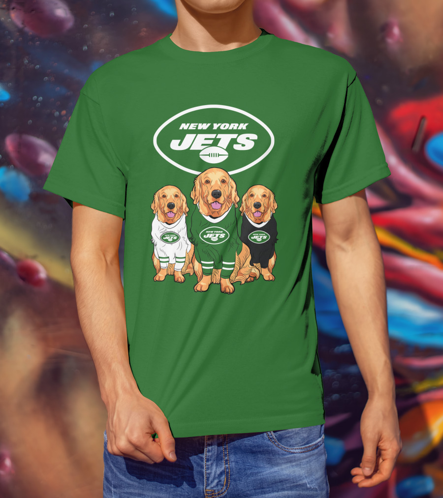 New York Jets Golden Retrievers T-Shirt