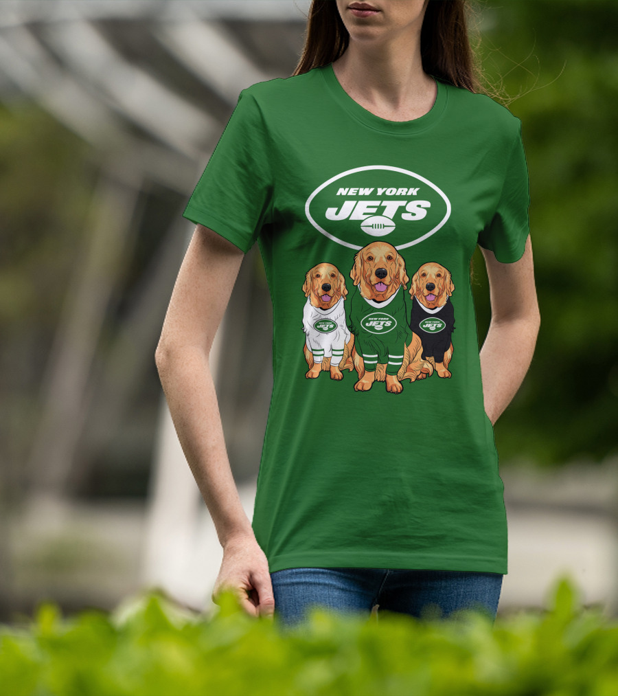 New York Jets Golden Retrievers T-Shirt