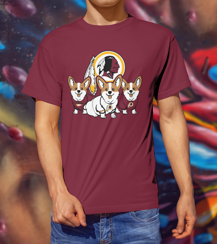 Redskins Corgis Trio Washington Football Team T-Shirt