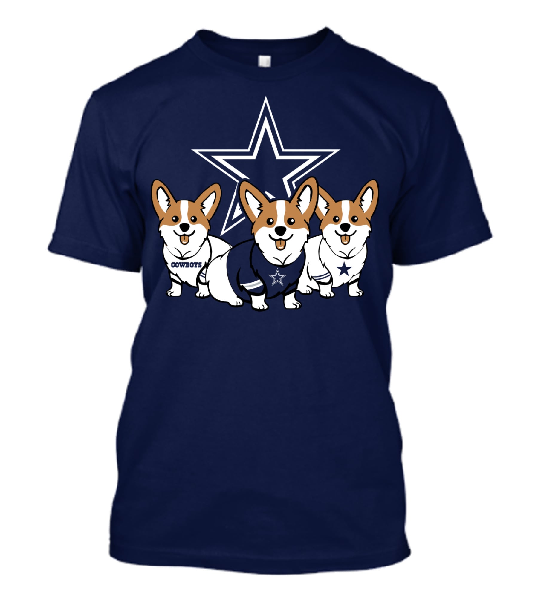 Dallas Cowboys Corgi Trio T-Shirt