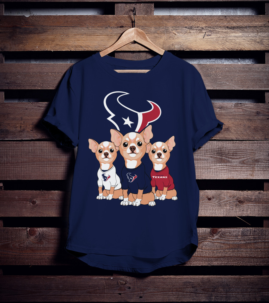 Houston Texans Chihuahua Trio Fan T-Shirt