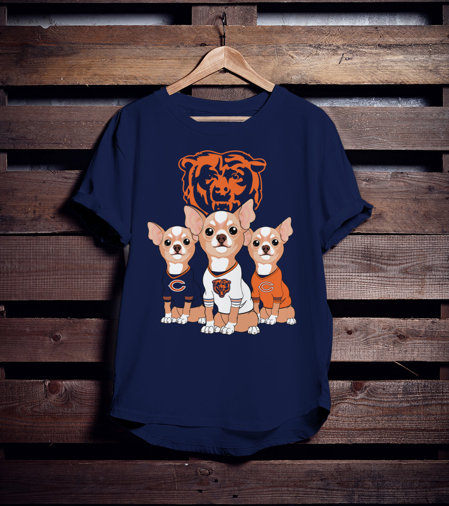 Chicago Bears Chihuahua Trio T-Shirt