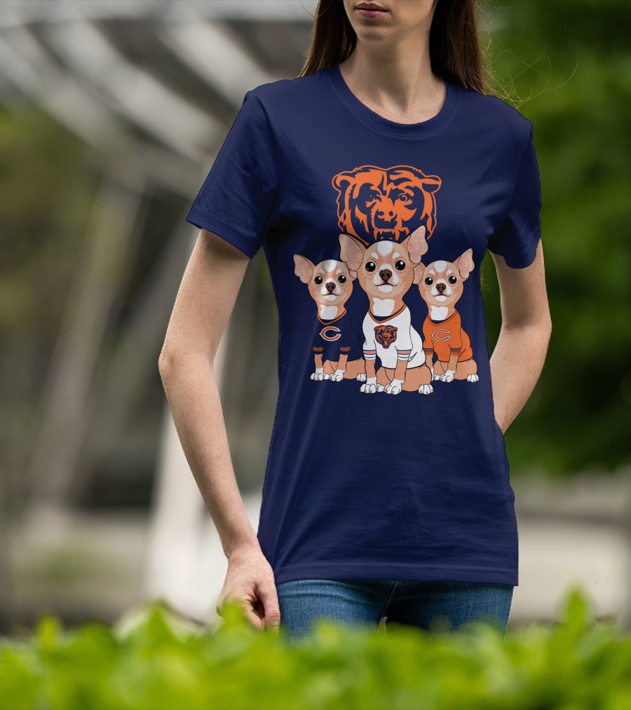 Chicago Bears Chihuahua Trio T-Shirt