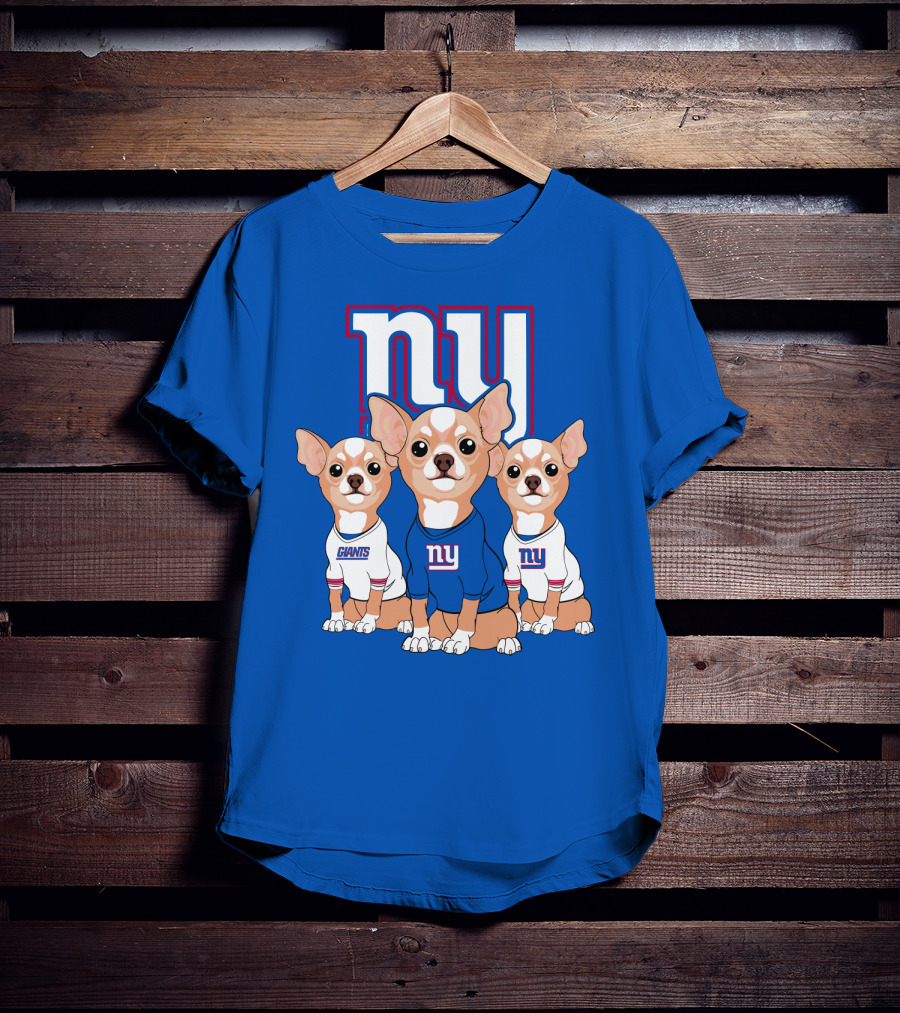 New York Giants Chihuahua Trio T-Shirt