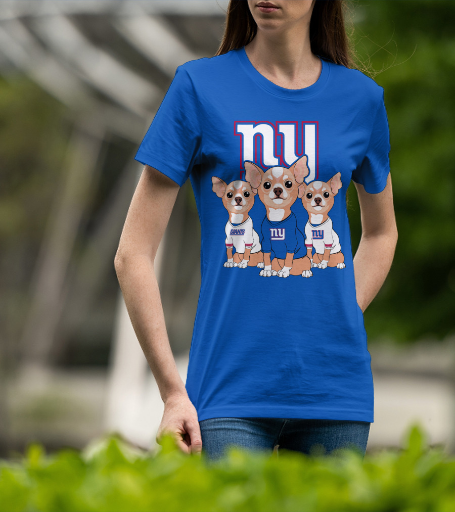 New York Giants Chihuahua Trio T-Shirt