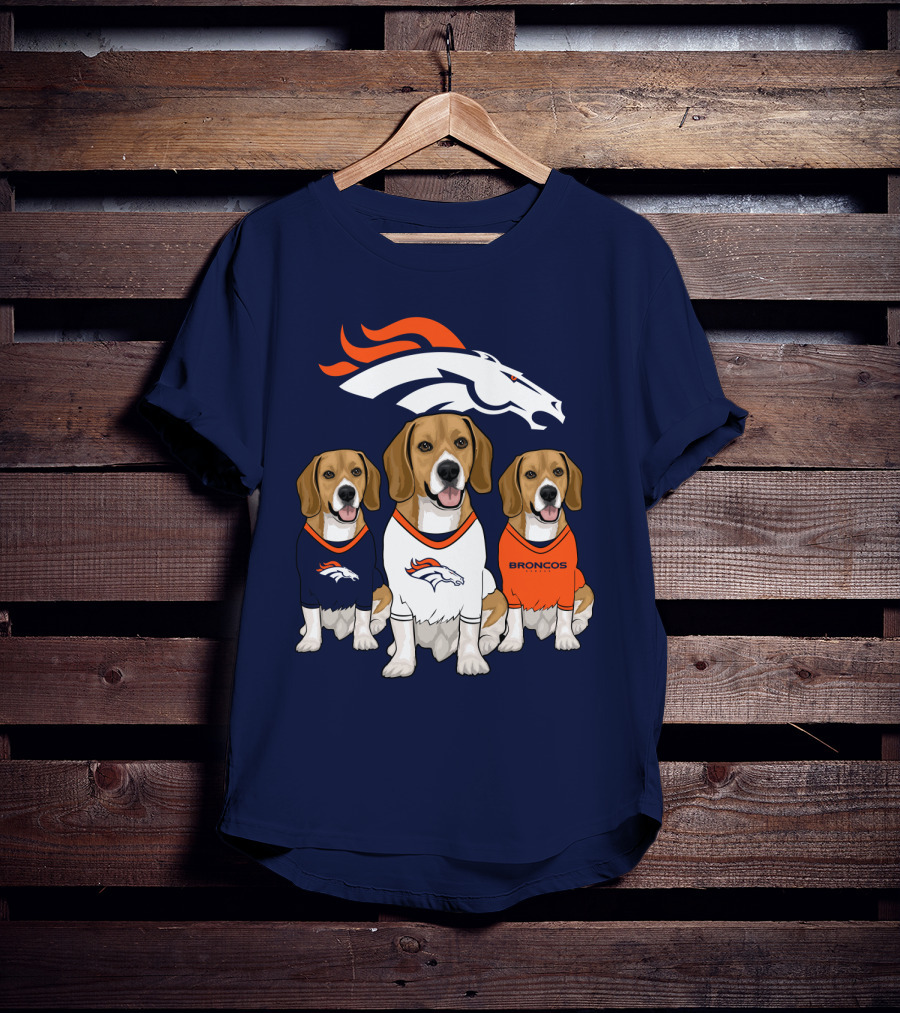 Denver Broncos Beagle Trio T-Shirt