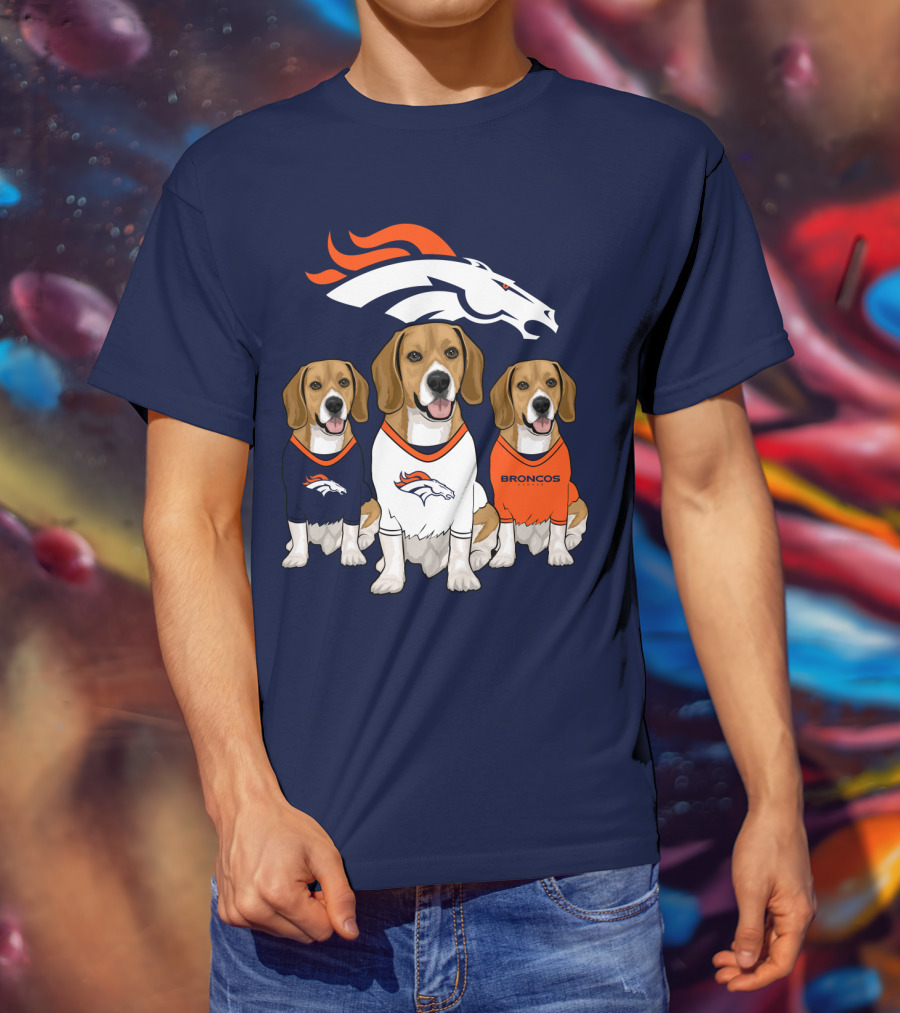 Denver Broncos Beagle Trio T-Shirt